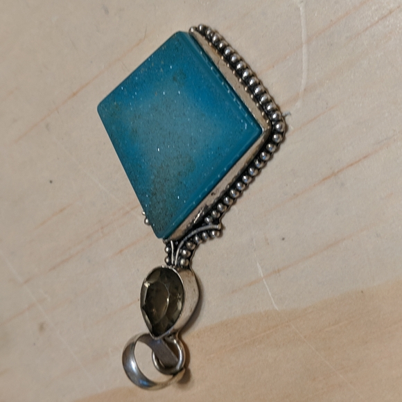 Smokey Quartz and Druzy Large Pendant - Picture 3 of 4